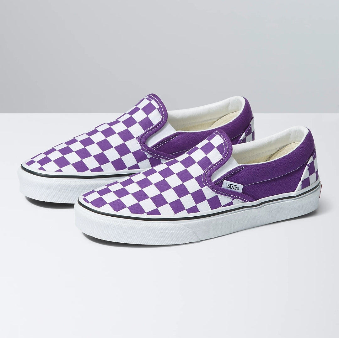 Vans purple checkered sale