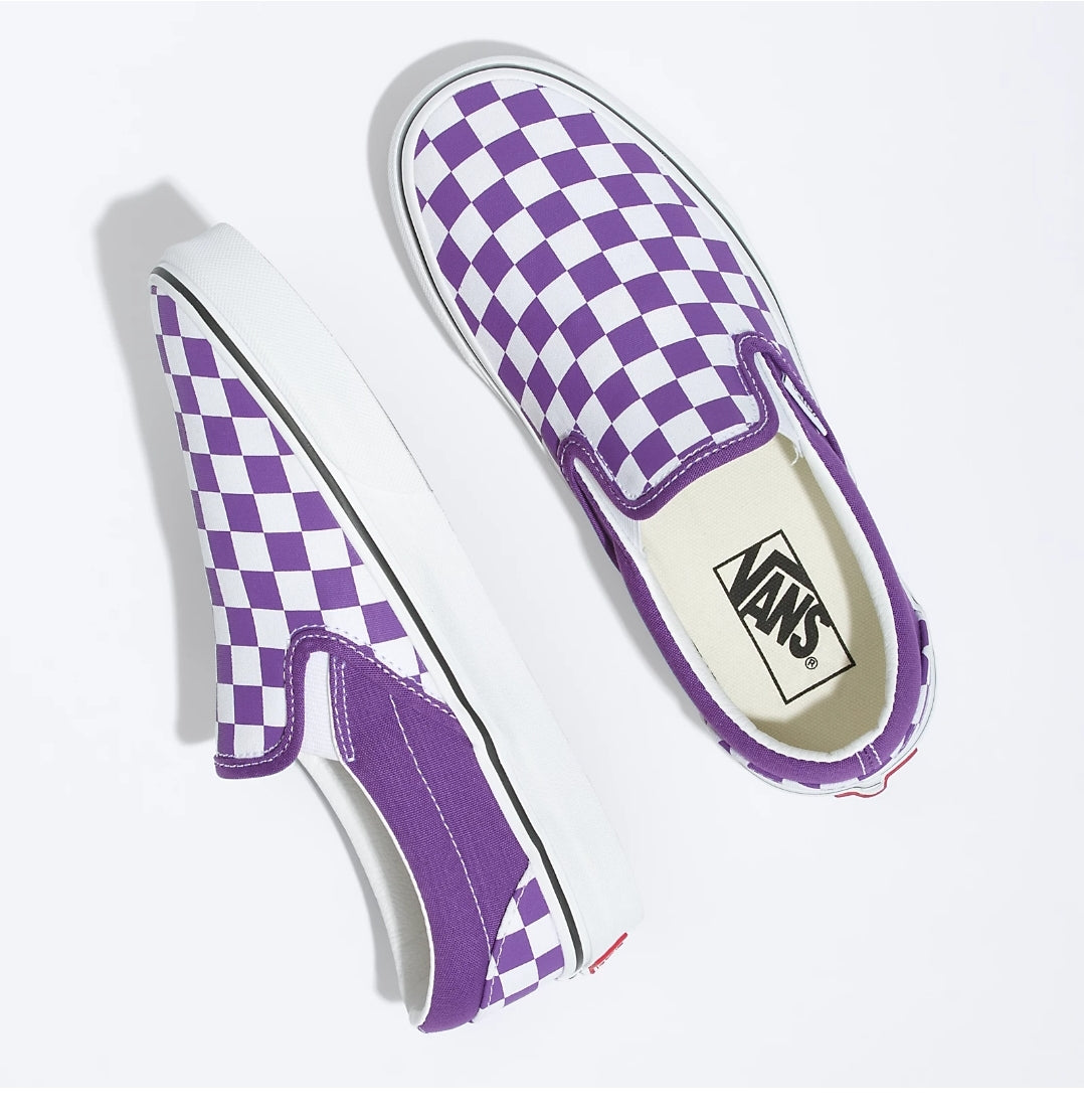 Vans Fu Classic Slip On Color Theory Checkerboard Tillandsia Purple