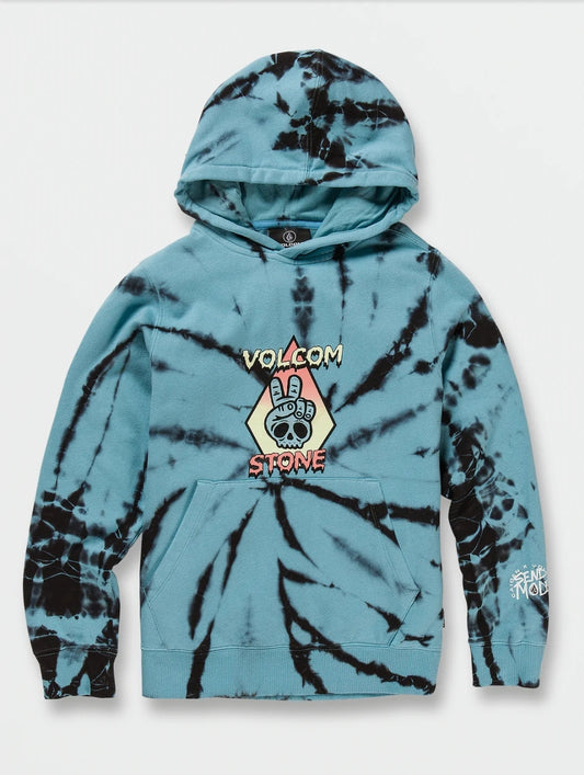 VOLCOM BIG BOYS CAIDEN DYE PULL OVER - AQUA PALE