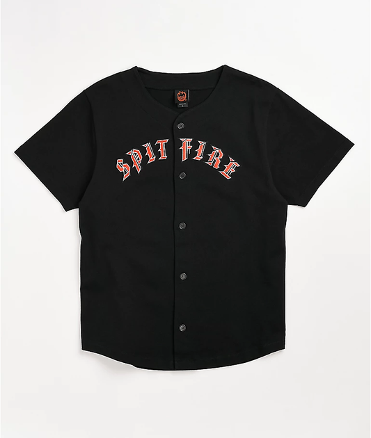 SPITFIRE BASEBALL JERSEY OLD ENGLISH BLACK