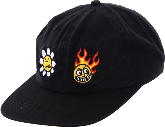 BAKER FLEUR FLAME SNAPBACK WASH NOIR