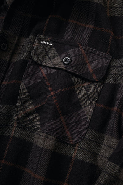 BRIXTON BOWERY FLANNEL BLACK/CHARCOAL