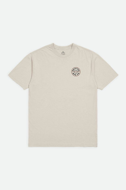 T-SHIRT STANDARD À MANCHES COURTES BRIXTON CREST II CRÈME