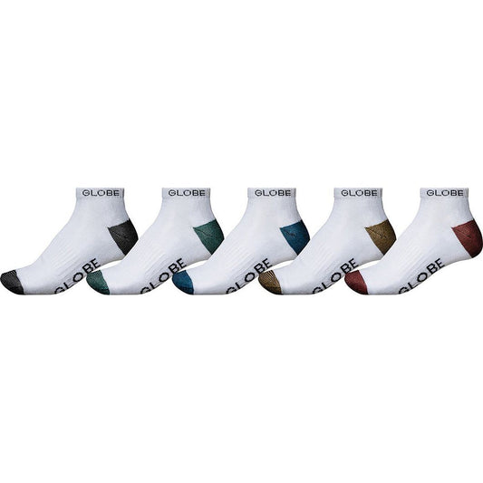 GLOBE INGLES ANKLE SOCKS 5 PACK WHITE