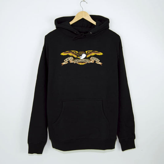 ANTIHERO EAGLE YOUTH PULLOVER SWEATSHIRT BLACK WITH MULTI COLOR PRINT