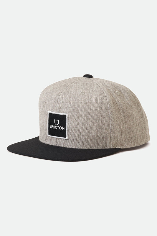 BRIXTON ALPHA SQUARE MP SNAPBACK GRIS CHINÉ / NOIR