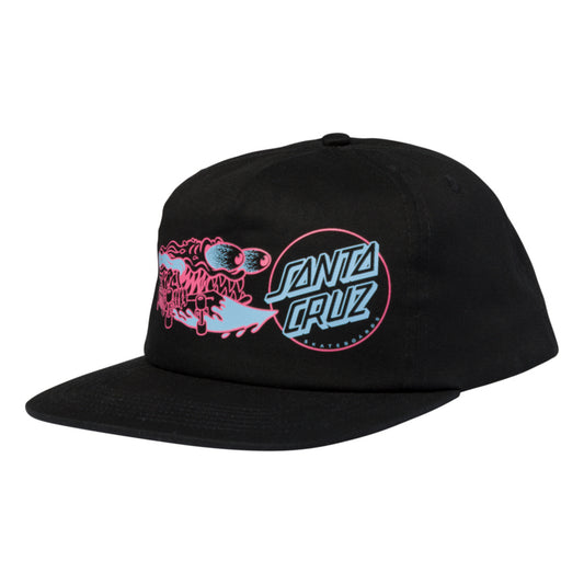 SANTA CRUZ SLASHER FLIP SNAPBACK MID PROFILE HAT BLACK