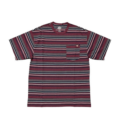 DICKIES WESTOVER STRIPE SHORT SLEEVE TEE SHIRT GRAPE WINE STRIPE