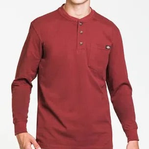 DICKIES HEAVYWEIGHT L/S BUTTON UP TEE RED