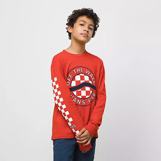 VANS SIDESTRIPE YOUTH LS TEE MOLTEN LAVA