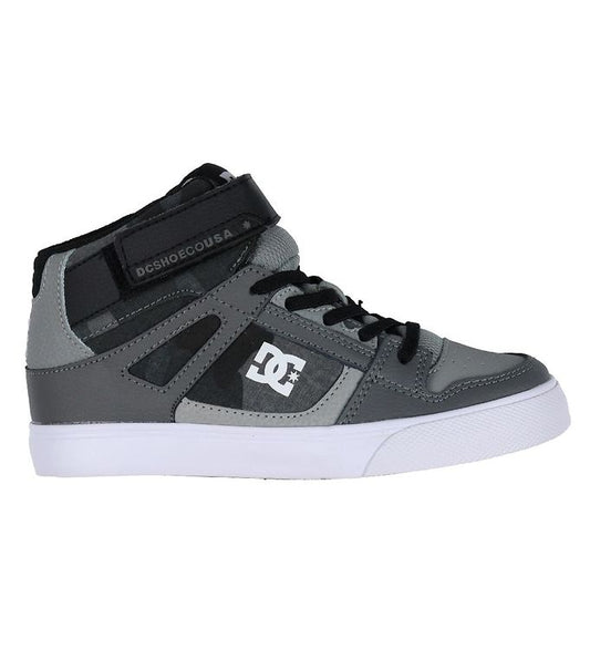 DC PURE HIGH-TOP EV KIDS SHOE GREY CAMO