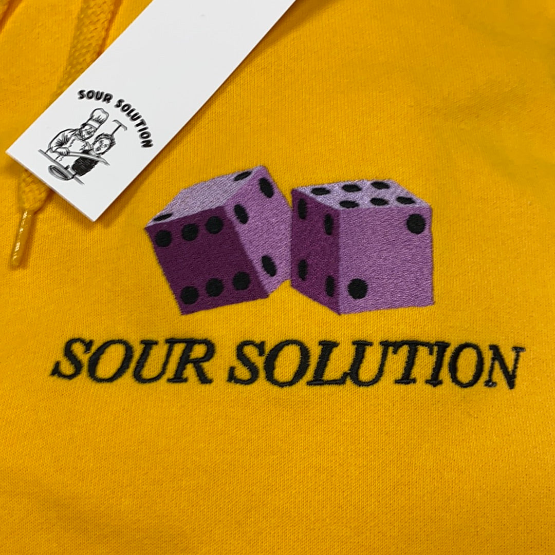 SOUR SOLUTION DICE SWEAT À CAPUCHE JAUNE