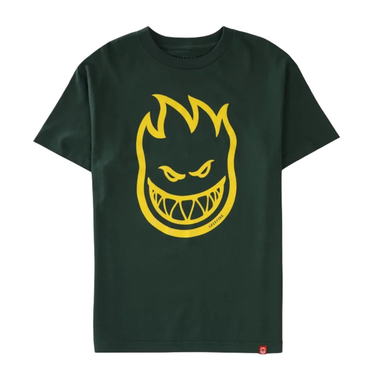 TEE SPITFIRE BIG HEAD VERT/JAUNE