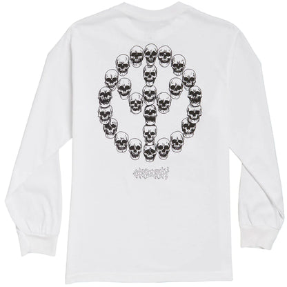 VELOURS CÔTELÉ NO PEACE LS TEE BLANC