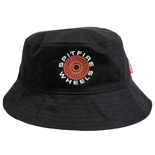 CHAPEAU SEAU RÉVERSIBLE SPITFIRE CLASSIC 87 SWIRL NOIR ROUGE