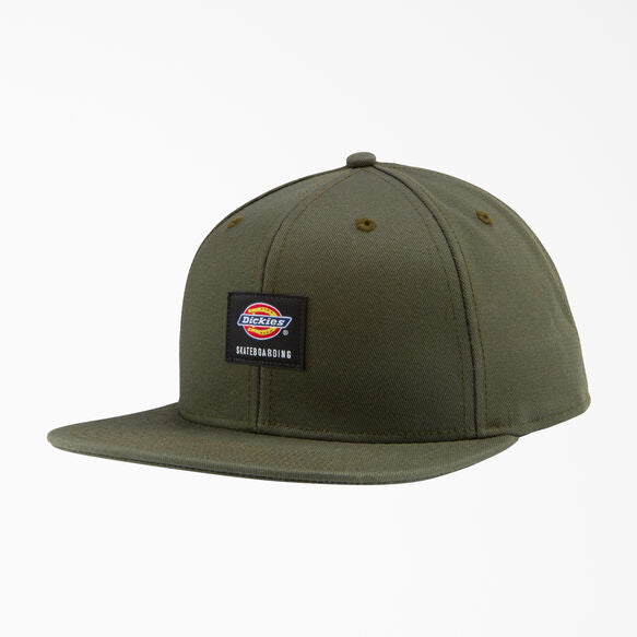 DICKIES SKATEBOARDING FLAT BILL CAP OLIVE GREEN