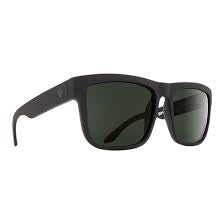 LUNETTES DE SOLEIL POLARISÉES SPY DISCORD SOFT NOIR MAT HAPPY GRIS FONCÉ VERT