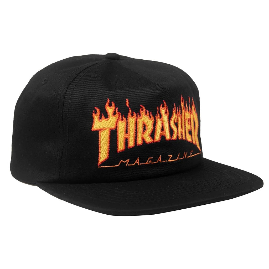 SNAPBACK BRODÉ THRASHER FLAME NOIR OS