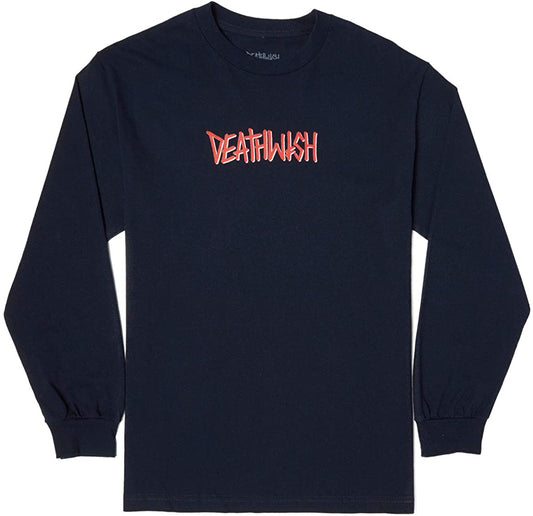 DEATHWISH DEATHSPRAY L/S TEE NAVY/RED