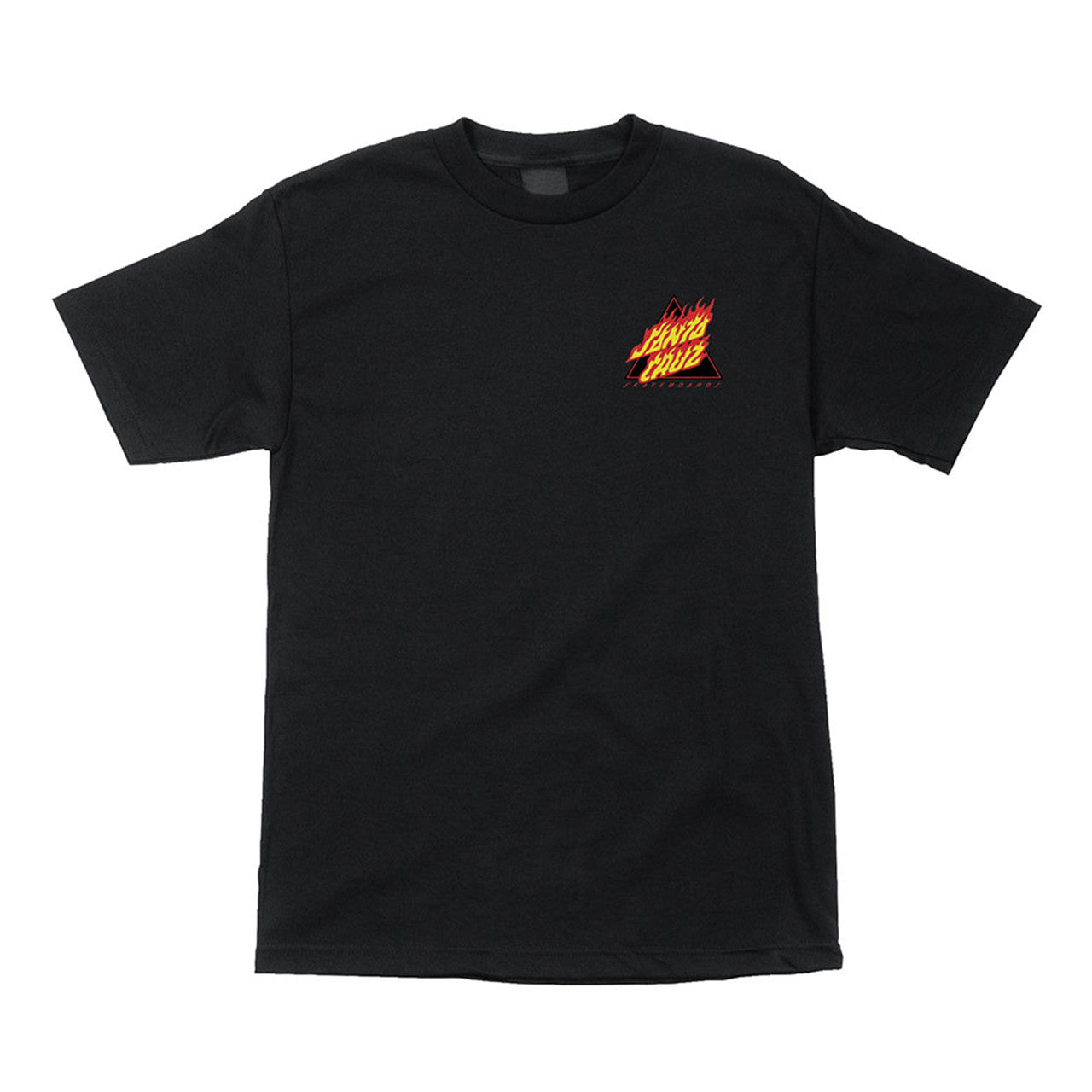 SANTA CRUZ FLAMED T SHIRT NOT A DOT BLACK