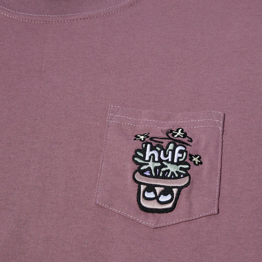 HUF POT HEAD SS POCKET TEE MAUVE