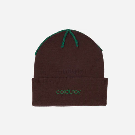 CORDUROY INSIDE OUT BEANIE BROWN