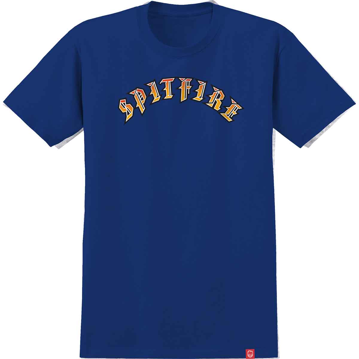 SPITFIRE OLD E YOUTH SS TEE BLEU ROYAL ORANGE FADE