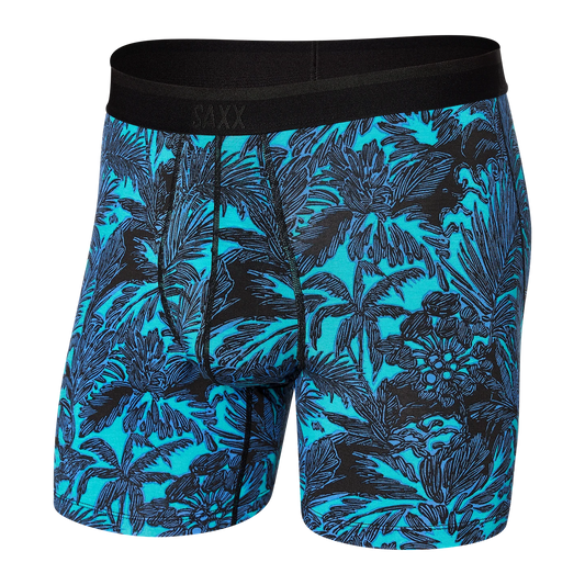 SAXX PLATINUM BOXER BRIEF FLY LUSH TROPICS RACER BLUE