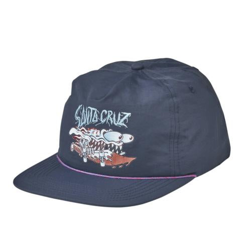 SANTA CRUZ SLASHER FLIP SNAPBACK MID PROFILE HAT NAVY OS