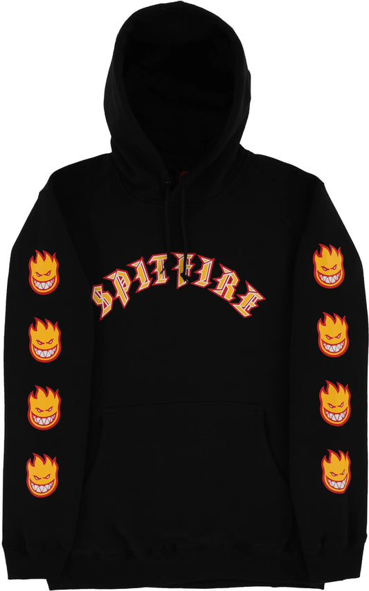 SPITFIRE OLD E BIGHEAD FILL SLEEVE PO HOODIE PREMIUM PRINT NOIR