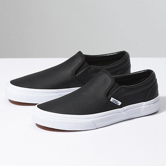VANS CLASSIC SLIP ON PERFORATED LEATHER BLACK