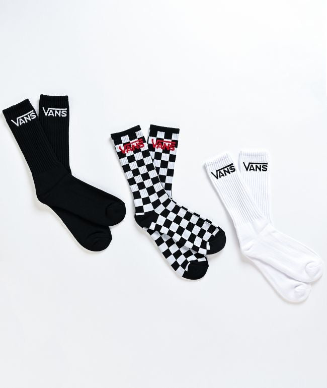 PAQUET DE 3 CHAUSSETTES VANS NOIRES ET BLANCHES