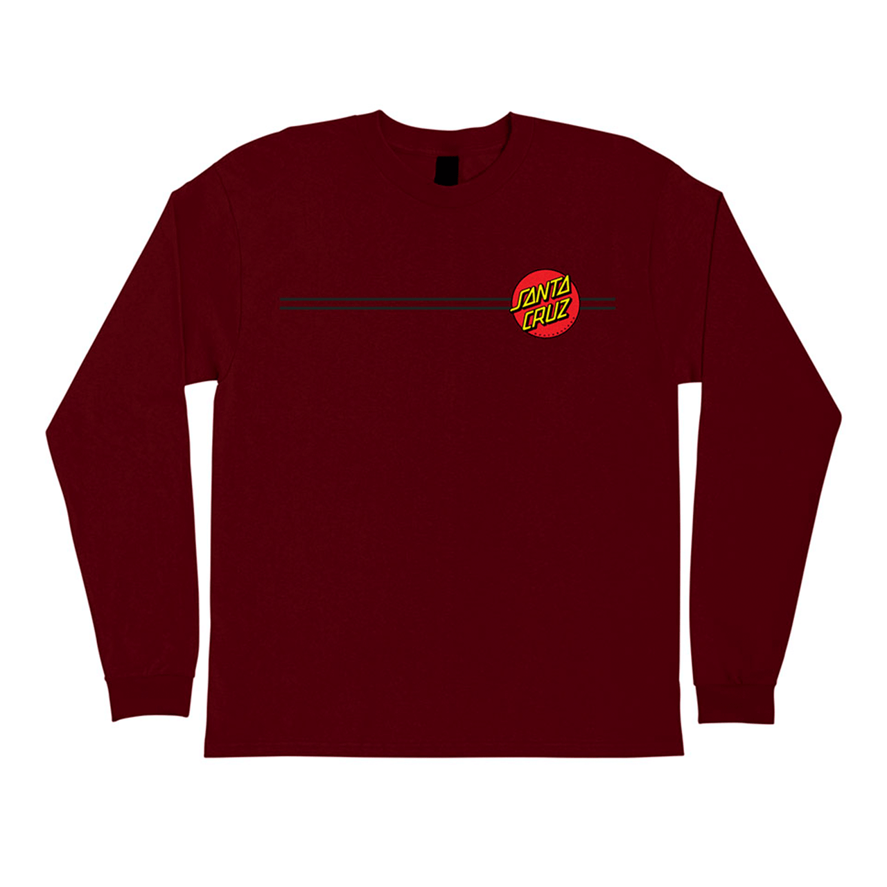 SANTA CRUZ LONG SLEEVE TEE CLASSIC DOT BURGUNDY