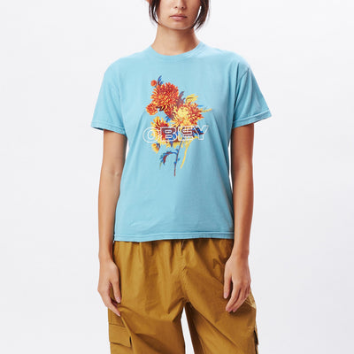 OBEY BOUQUET SHEPARD CLASSIC TEE TEAL