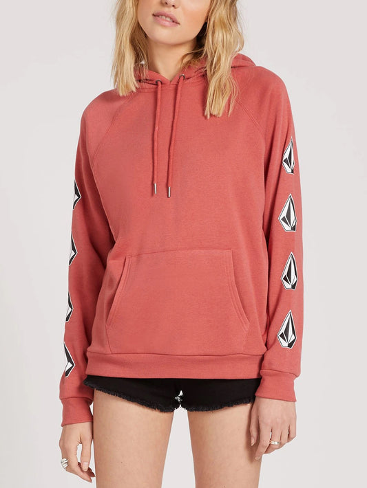 VOLCOM DEADLY STONES HOODIE DUST RED