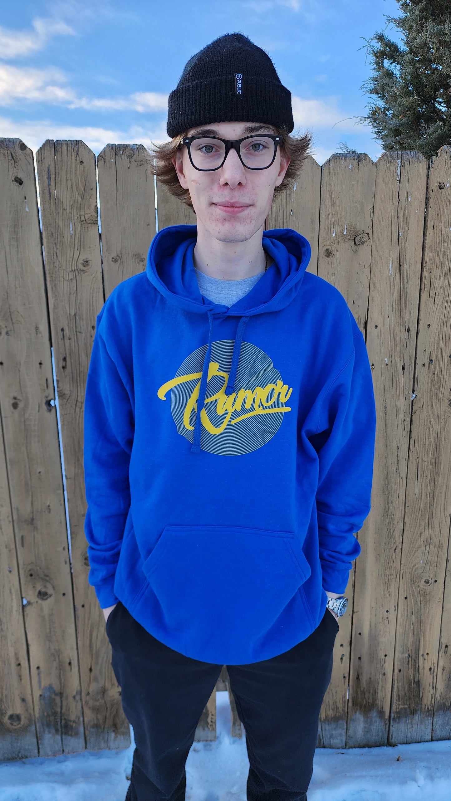 RUMOUR 'RITCHIE' HOODIE BLEU / JAUNE