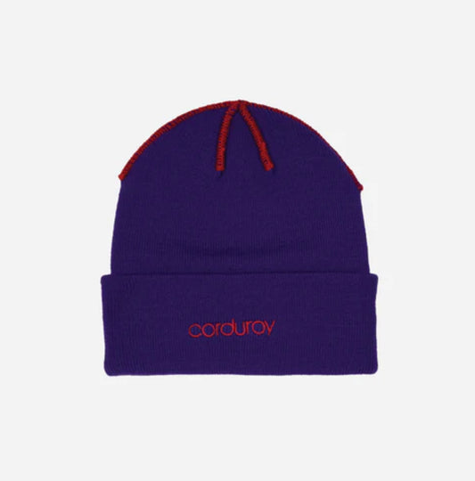 CORDUROY INSIDE OUT BEANIE PURPLE