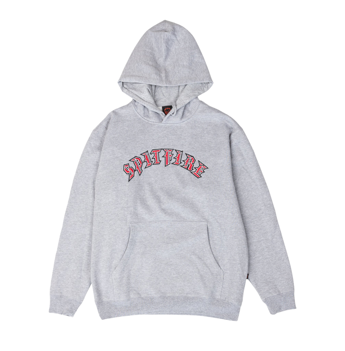 SPITFIRE OLD E CUSTOM PULLOVER HOODED SWEATSHIRT EMBROIDERY GREY HEATHER