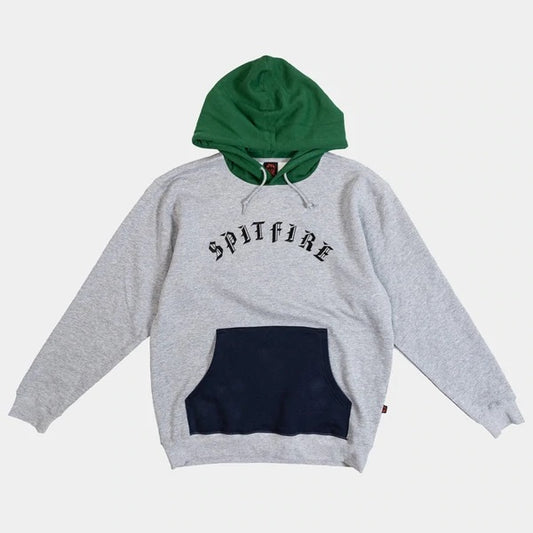 SPITFIRE OLD E CUSTOM PO HOODIE GRIS VERT MARINE