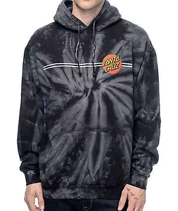 SANTA CRUZ CLASSIC DOT BOYFRIEND HOODIE TIE DYE BLACK