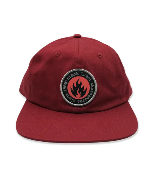 BLACK LABEL SINCE 88 6 PANEL HAT MAROON