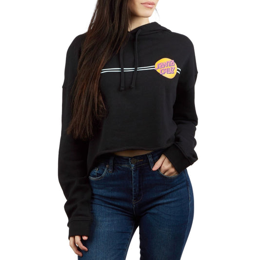 SANTA CRUZ OTHER DOT CROP HOODIE BLACK