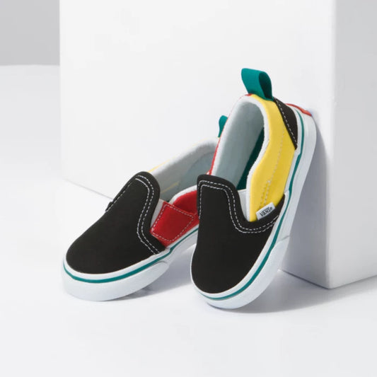 VANS SLIP ON V COULEUR BLOC NOIR MULTI