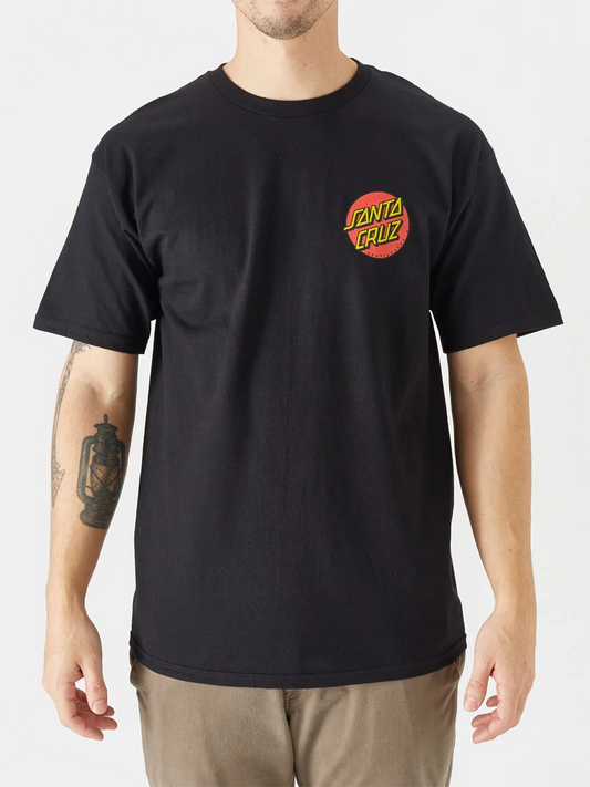 SANTA CRUZ BLACK CLASSIC DOT CHEST T SHIRT