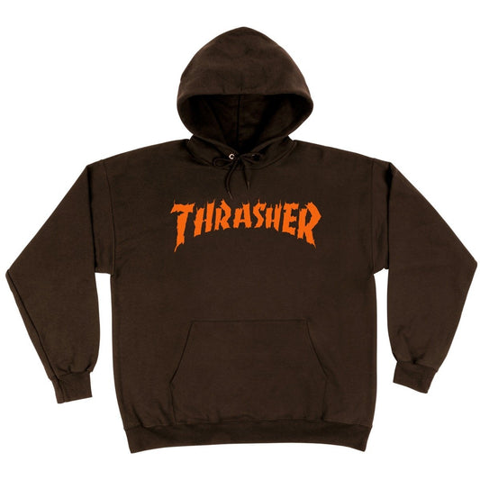 THRASHER BURN IT DOWN SWEAT À CAPUCHE CHOCOLAT NOIR