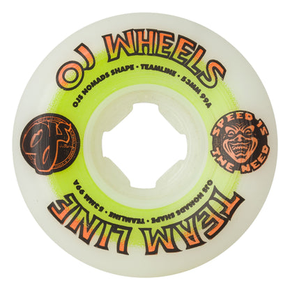 OJ WHEELS TEAM LINE ORIGINAL WHITE GREEN ORANGE NOMADS 99A