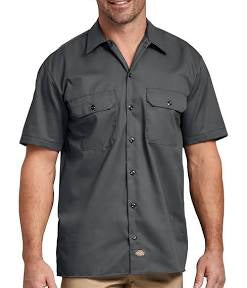 DICKIES SHORT SLEEVE TWILL WORK SHIRT CHARCOAL