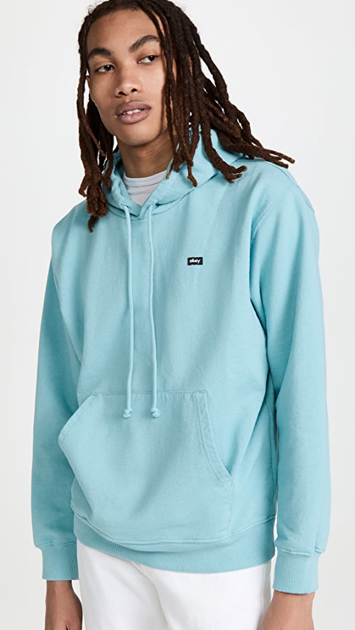 OBEY TIMELESS RECYCLED HEAVY HOODIE TURQUOISE TONIC