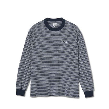 POLAR STRIPE STRIPE SHIN LONG SLEEVE TEE NAVY