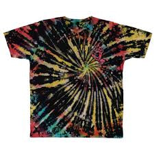 SANTA CRUZ SPIRAL STRIP HAND TEE DARK RAINBOW